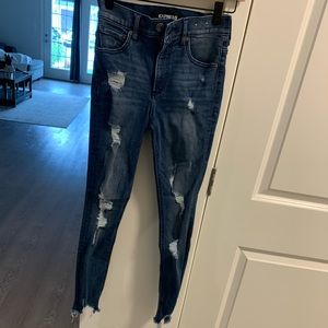 Express high rise ankle jeans